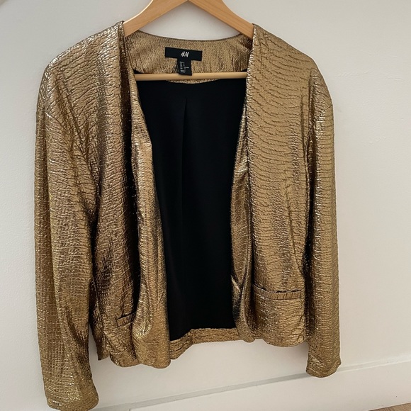 H&M Women’s Gold Cropped Jacket - Picture 1 of 8